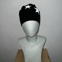 Mütze Beanie schwarz Sterne reflektierend KU 46/49 50/54 55/60 Bild 3