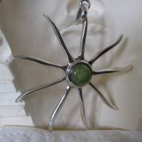 Sonnen-Anhänger 925er Silber mit Peridot, Unikat, Edelsteinanhänger, Kristallgrotte Bild 2