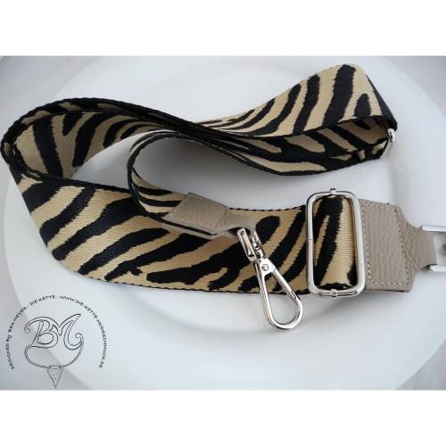 Schultergurt Taschentrageriemen hellbraun  schwarz  für Taschen Handtaschen