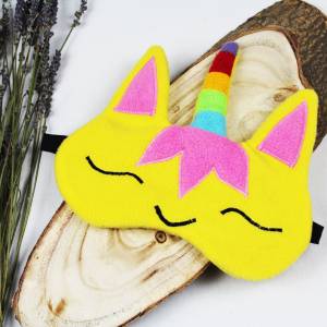 Schlafmaske, Schlafbrille einhorn gelb Regenbogen unicorn frauen kinder Reise-Zubehör Reise-Accessoire Spa-maske Augenbi Bild 10