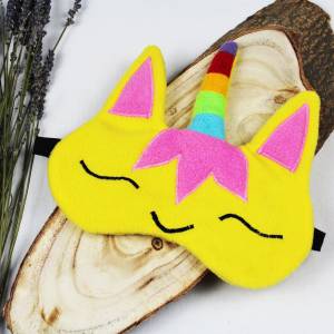 Schlafmaske, Schlafbrille einhorn gelb Regenbogen unicorn frauen kinder Reise-Zubehör Reise-Accessoire Spa-maske Augenbi Bild 5