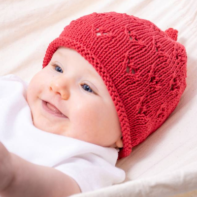 Strickanleitung für die Babymütze Tessa in Baumwolle, von 3 bis 18 Monate
