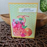 Geburtstagskarte - Drink - Apfel - Erdbeere - Herzlichen Glückwunsch Bild 1