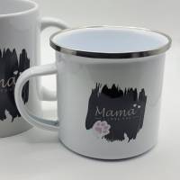 Tasse für Mama, Emaille Becher, Katzenmotiv Bild 1