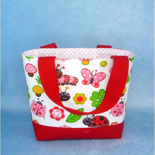 Kindertasche mit Marienkäfern und Blumen | Kindergartentasche | Kita Tasche |