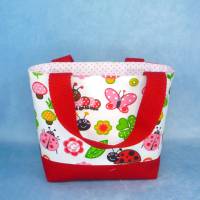 Kindertasche mit Marienkäfern und Blumen | Kindergartentasche | Kita Tasche | Bild 1