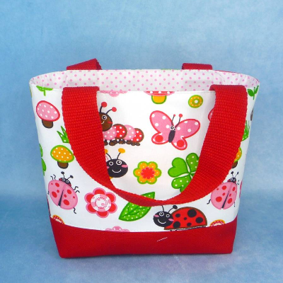 Kindertasche mit Marienkäfern und Blumen | Kindergartentasche | Kita Tasche |