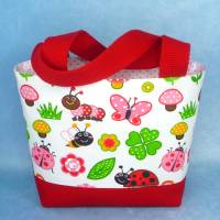Kindertasche mit Marienkäfern und Blumen | Kindergartentasche | Kita Tasche | Bild 2