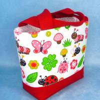 Kindertasche mit Marienkäfern und Blumen | Kindergartentasche | Kita Tasche | Bild 3