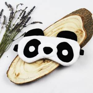 Schlafmaske, Schlafbrille Panda aus Fleece antipilling Augenbinde Reisemaske Augenmaske Kinder Frauen Männer tierisch lu Bild 1
