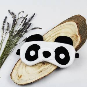 Schlafmaske, Schlafbrille Panda aus Fleece antipilling Augenbinde Reisemaske Augenmaske Kinder Frauen Männer tierisch lu Bild 6
