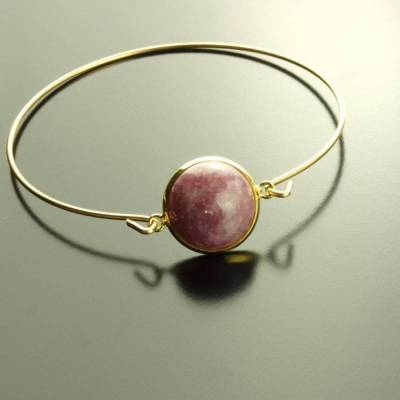 Armreif Rosenspat rosa Edelstein golden Armband