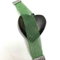 Drahtgestricktes Armband, lindgrün hellgrün Bild 3