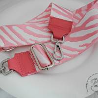 Schultergurt Taschentrageriemen rosa weiß  für Taschen Handtaschen Bild 1