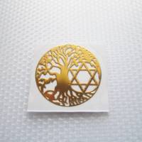 Metall Aufkleber aus Messing Baum des Lebens Pentagramm 20 mm selbstklebend Bild 2