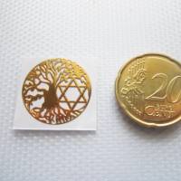Metall Aufkleber aus Messing Baum des Lebens Pentagramm 20 mm selbstklebend Bild 3