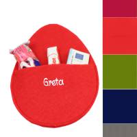 Personalisiertes Filzei rund mit Tasche in verschiedenen Farben - Geldgeschenkverpackung zu Ostern mit Name Bild 1