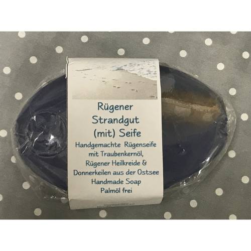 Rügener "Strandgut" Seife mit Heilkreide & Traubenkernöl * 100 g Stück * Sassnitzer Manufaktur