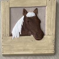 Türschild Pferd- 1 Relief zum selber malen mit Anhänger Bild 4