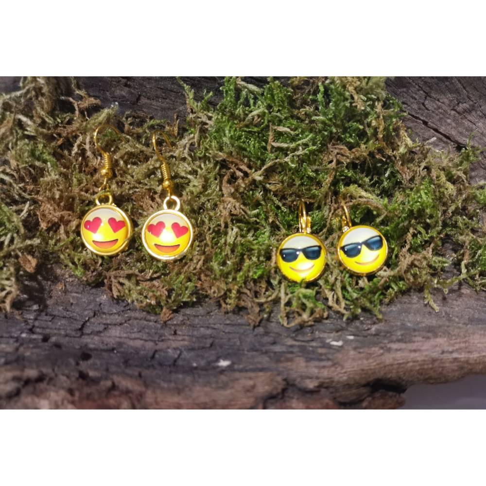 Cabochon Ohrringe Emoji Bild 1