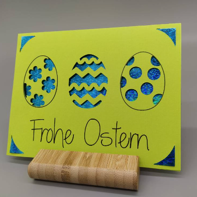 Karte drei Ostereier - Frohe Ostern