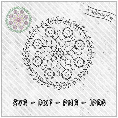 Plotterdatei - Mandala 1 - Frühling - SVG - DXF - Datei - Mithstoff
