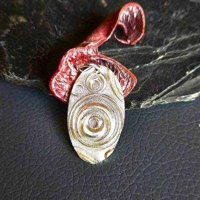Ovaler Silberanhänger "Circles" aus 999 Silber