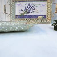 Deko Tablett Metall Lavendel 2 Größen, Floristikdeko Bild 3