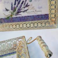 Deko Tablett Metall Lavendel 2 Größen, Floristikdeko Bild 4