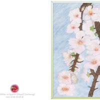 Kunst–Doppelkarte - „Mandelblüte in Spanien“ - bewusst ohne Textvorgabe - Design  Ulrike Kröll Bild 2