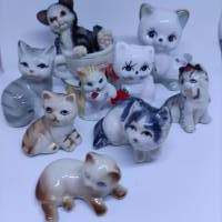 9 Katzen - Dekofiguren für den Setzkasten oder die Tischdeko Bild 1