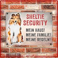 Hundeschild SHELTIE SECURITY, wetterbeständiges Warnschild Bild 2