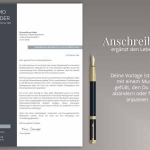 Bewerbungsvorlage deutsch | Lebenslauf Vorlage Bewerbung, Anschreiben, Deckblatt | Word und Pages Bild 4