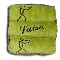 Besticktes personalisiertes Handtuch Frotteetuch mit Stickmotiv Sportschütze und Wunschnamen Geschenkideen Bild 2