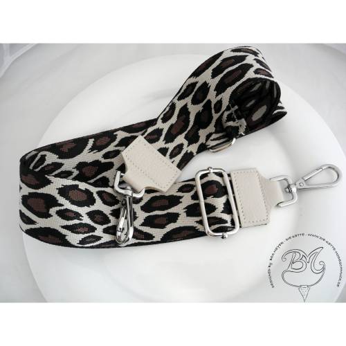 Schultergurt Taschentrageriemen Leo beige braun  für Taschen Handtaschen