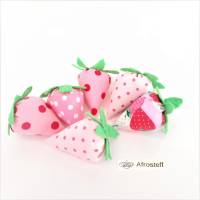 Deko Erdbeeren 6-er Set, Stofferdbeeren, Frühlingsdeko Bild 1