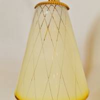 50er Jahre Tischlampen Paar Leuchten Nachtlicht Tütenschirme fifties sixties mid century Messing gold vintage upcycling Bild 5