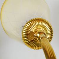 50er Jahre Tischlampen Paar Leuchten Nachtlicht Tütenschirme fifties sixties mid century Messing gold vintage upcycling Bild 6