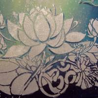 MAGIC LOTUS FLOWERS - Acrylgemälde mit Lotusblüten und Libellen 40cmx50cm Bild 7