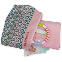Wickelset für Unterwegs rosa mit Wickelunterlage und Tasche mit Name - Personalisierte Wickeltasche mit Wickelunterlage Bild 1