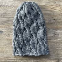 Mütze Strickmütze aus Wolle in grau von d_handmade_o Bild 2