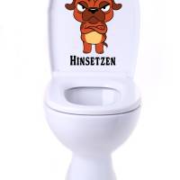 WC-Toiletten Deckel Aufkleber-Sticker-Tür-Fun-Bad-Wandtattoo-Cartoon Aufkleber Bild 2