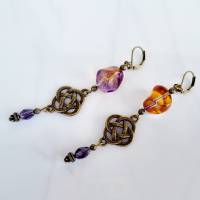 Keltische Ohrringe aus tschechischen Glasperlen, Keltischer Knoten Ohrhänger, keltischer Schmuck, keltische Symbole Bild 5