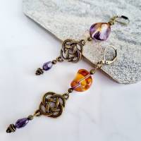 Keltische Ohrringe aus tschechischen Glasperlen, Keltischer Knoten Ohrhänger, keltischer Schmuck, keltische Symbole Bild 7