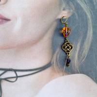 Keltische Ohrringe aus tschechischen Glasperlen, Keltischer Knoten Ohrhänger, keltischer Schmuck, keltische Symbole Bild 9