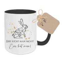 Tasse mit Spruch "Eier sucht man nicht! Eier hat man", Ostergeschenk für Männer, Tassengeschenk aus Keramik Bild 1