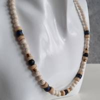 weiße Surferkette aus Holz- und Lava Perlen im Boho Stil für Männer und Frauen, maritime Halskette im Marine Stil Bild 10
