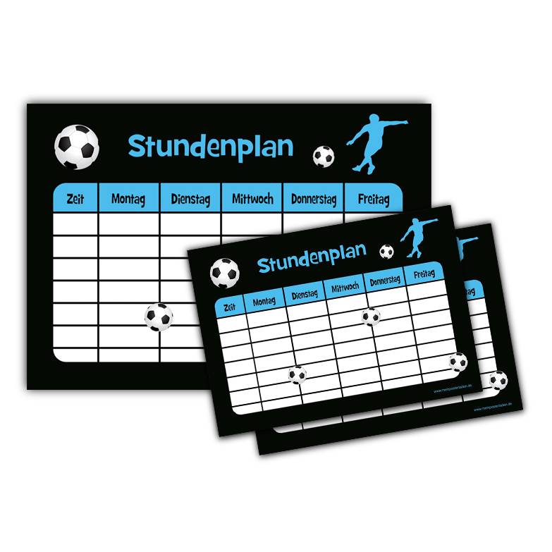 3 er Set Stundenpläne | Fußball
