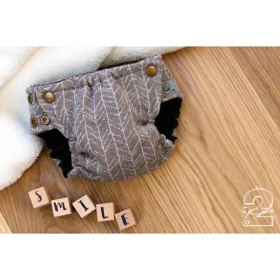 Abhaltewindel aus Wolle, Routa taupe/ schokobraun