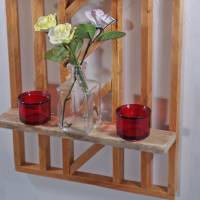Wandregal aus Paletten- und Bauhölzern, Palettenholz, Regal für Vasen, Möbel, einzigartig, Holz, Wohndeko, deko Bild 2